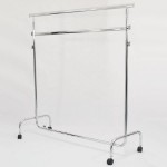 Metallic clothes rack with wheels width 150cm. extensible and height adjustable with double bars
