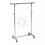 Metallic clothes rack with wheels width 85cm. extensible and height adjustable