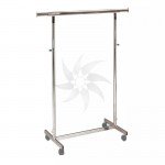 Metallic clothes rack with wheels width 85cm. extensible and height adjustable