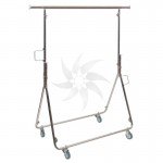 Metallic clothes rack for agents with wheels completely folding
