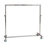 Folding metallic clothes rack with wheels width 150cm. adjustable height 