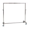 Folding metallic clothes rack with wheels width 150cm. adjustable height 