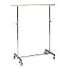 Folding metallic clothes rack with wheels width 100cm. adjustable height 
