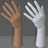 Weiblicher Hand in Polyethylen