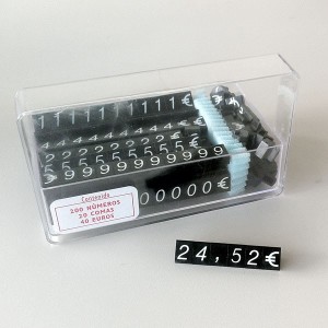 Box of numbers and symbols to display prices