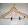 Curved beechwood hanger with clips 45 cm.