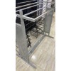 Metallic clothes rack width 120cm. with double bars and glass shelf