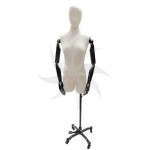 Lady bust mannequin with head and articulated arms + steel base