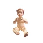 Maniquí de nadó color carn amb trets i pèl esculpit