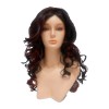 Long brunette wig with red highlights
