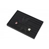 Exhibitor tray in black leatherette jewelry