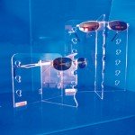 Glasses display with mirror for 3-6-10 units
