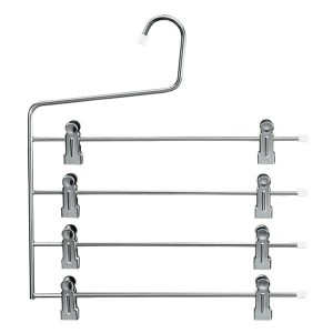Metal hanger with 4 bars and clips 34 cm.