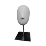 Matte white head with stainless steel base