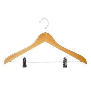 Beechwood hanger with clips 45 cm.