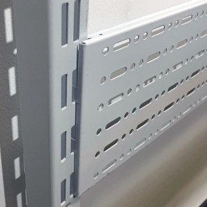 Perforated panel for shelves and gondolas