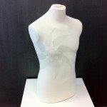 Male bust anatomical form 2 tubes for sewing or exhibiting clothes 