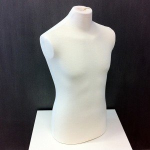 Buste d'homme anatomique 2 tubes pour le couture ou exposer vêtements