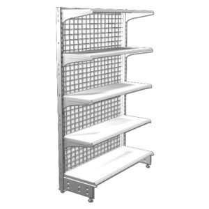 Shelf with shelves and iron mesh