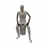 Gentleman mannequin sitting without features with articulated arms