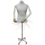 Pack Gentleman bust mannequin with articulated arms + square metal base + flat metal lid