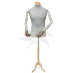 Pack Men's bust mannequin with articulated arms + wooden tripod base + flat wooden top