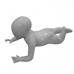 Maniquí de bebé blanco brillo sin rasgos