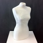 Female anatomical bust form 2 tubes for sewing or exhibiting clothes 